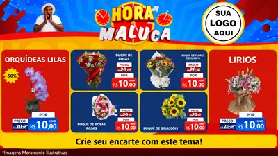 Modelo de TV para TV Horizontal com o tema Hora Maluca para Floricultura e jardim