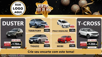 Modelo de TV para TV Horizontal com o tema Ofertas de Fim de Ano para Concessionaria de Carros