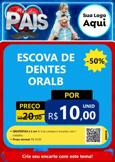 Modelo de Cartaz para Cartaz A4 Vertical com o tema Mês Dos Pais para Higiene Pessoal
