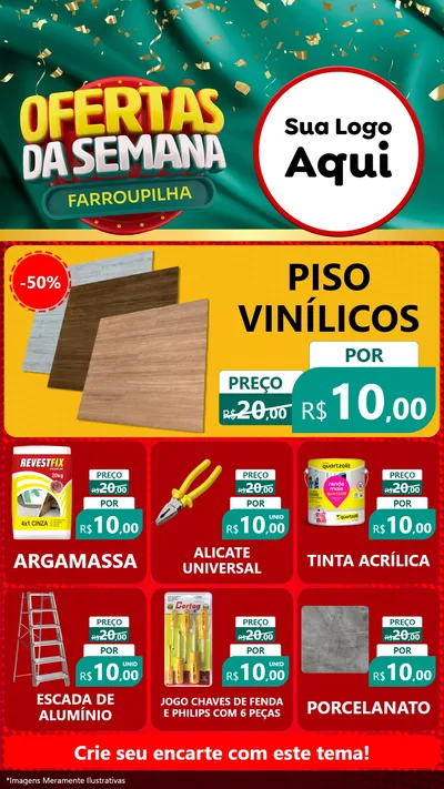 Modelo de Rede Social para Stories com o tema Ofertas da Semana Farroupilha para Material para Construção