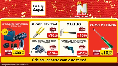 Modelo de TV para TV Horizontal com o tema Dia N o Dia Mais Barato do Mês para Maquinas e Ferramentas