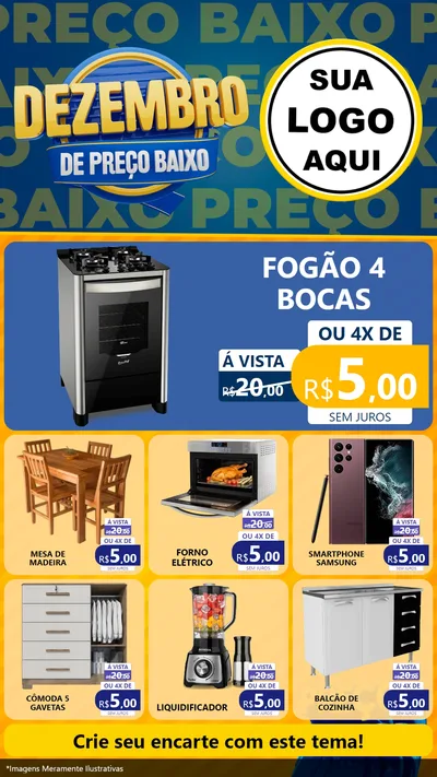 Modelo de Rede Social para Stories com o tema Dezembro de Preço Baixo para Móveis e Eletro