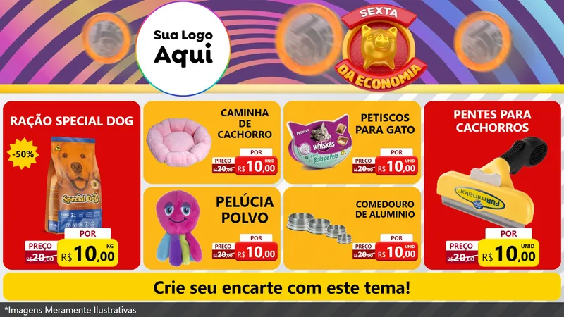 Modelo de TV para TV Horizontal com o tema Sexta da Economia para Pet Shop