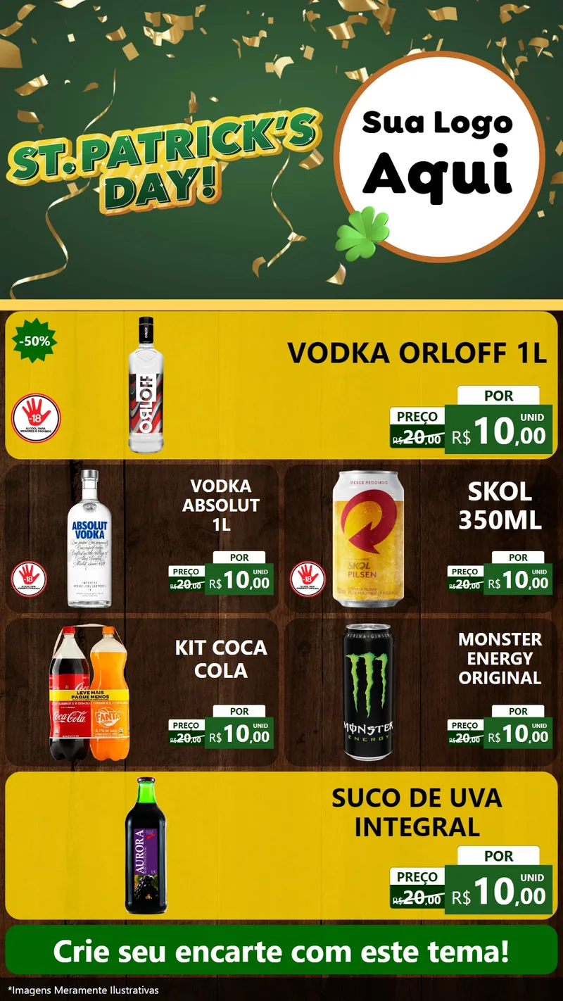 Modelo de TV para TV Vertical com o tema St Patriks Day para Distribuidora de bebidas