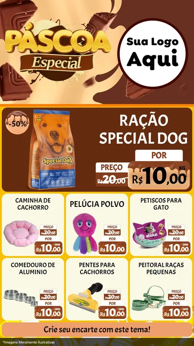 Modelo de Rede Social para Stories com o tema Páscoa Especial para Pet Shop