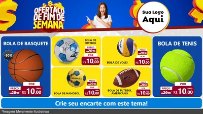 Modelo de TV para TV Horizontal com o tema Ofertaço de Fim de Semana para Artigos Esportivos