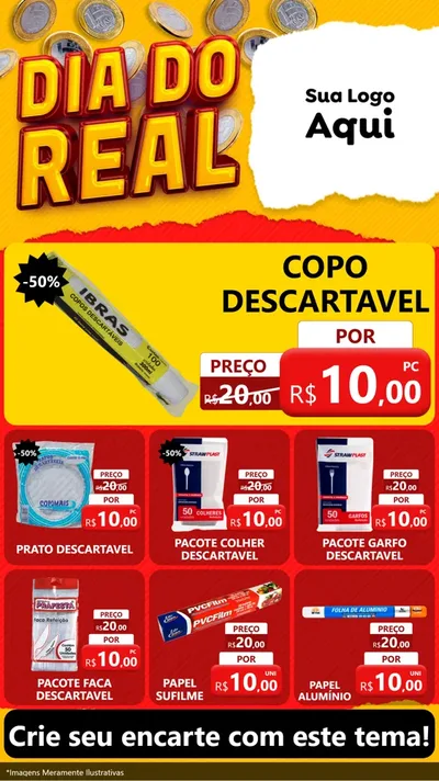 Modelo de Rede Social para Stories com o tema Dia Do Real para Embalagens