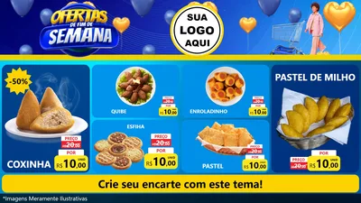 Modelo de TV para TV Horizontal com o tema Ofertas de Fim de Semana para Salgadaria