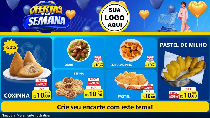 Modelo de TV para TV Horizontal com o tema Ofertas de Fim de Semana para Salgadaria