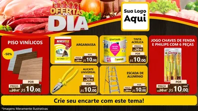 Modelo de TV para TV Horizontal com o tema Ofertas do Dia para Material para Construção