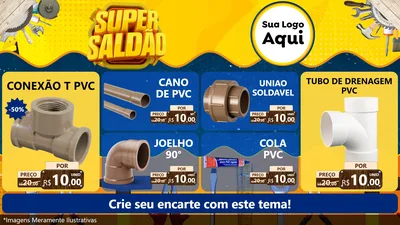 Modelo de TV para TV Horizontal com o tema Super Saldão para Tubos e conexões