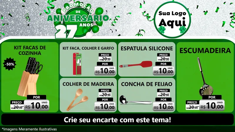 Modelo de TV para TV Horizontal com o tema Promoção de Aniversário - 27 Anos para Utilidades Domésticas