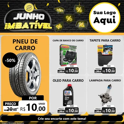 Modelo de Rede Social para Feed Facebook com o tema Junho Imbatível para Auto peças