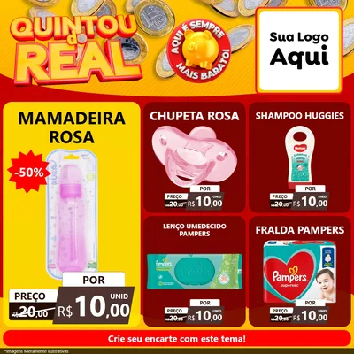 Modelo de Rede Social para Feed Facebook com o tema Quintou do Real para Bebês