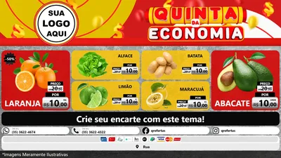 Modelo de TV para TV Horizontal com o tema Quinta da Economia para Hortifrúti