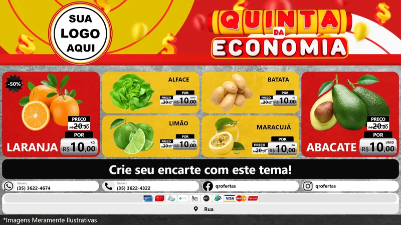 Modelo de TV para TV Horizontal com o tema Quinta da Economia para Hortifrúti