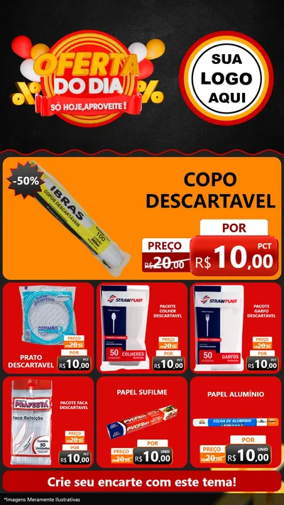 Modelo de Rede Social para Stories com o tema Oferta do Dia - Só hoje, Aproveite! para Embalagens