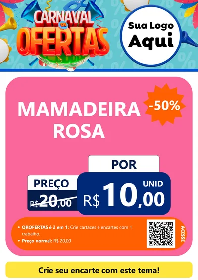 Modelo de Cartaz para Cartaz A4 Vertical com o tema Carnaval de Ofertas para Bebês