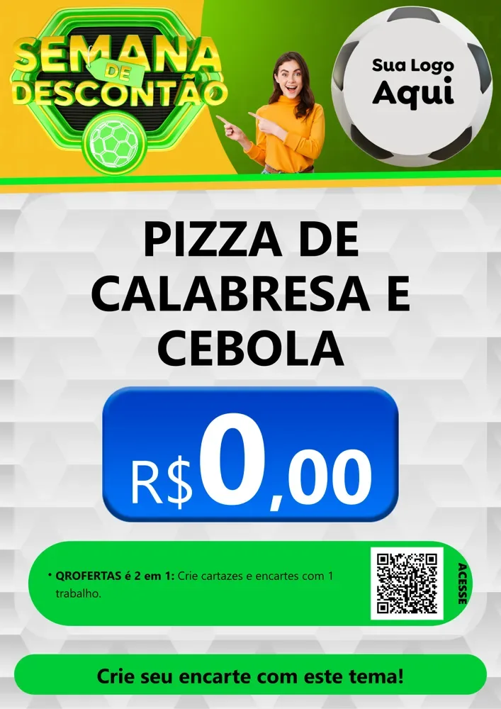 Modelo de Cartaz para Cartaz A4 Vertical com o tema Semana de Descontão - Copa para Pizzaria