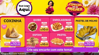 Modelo de TV para TV Horizontal com o tema Especial Dia da Mulher para Salgadaria