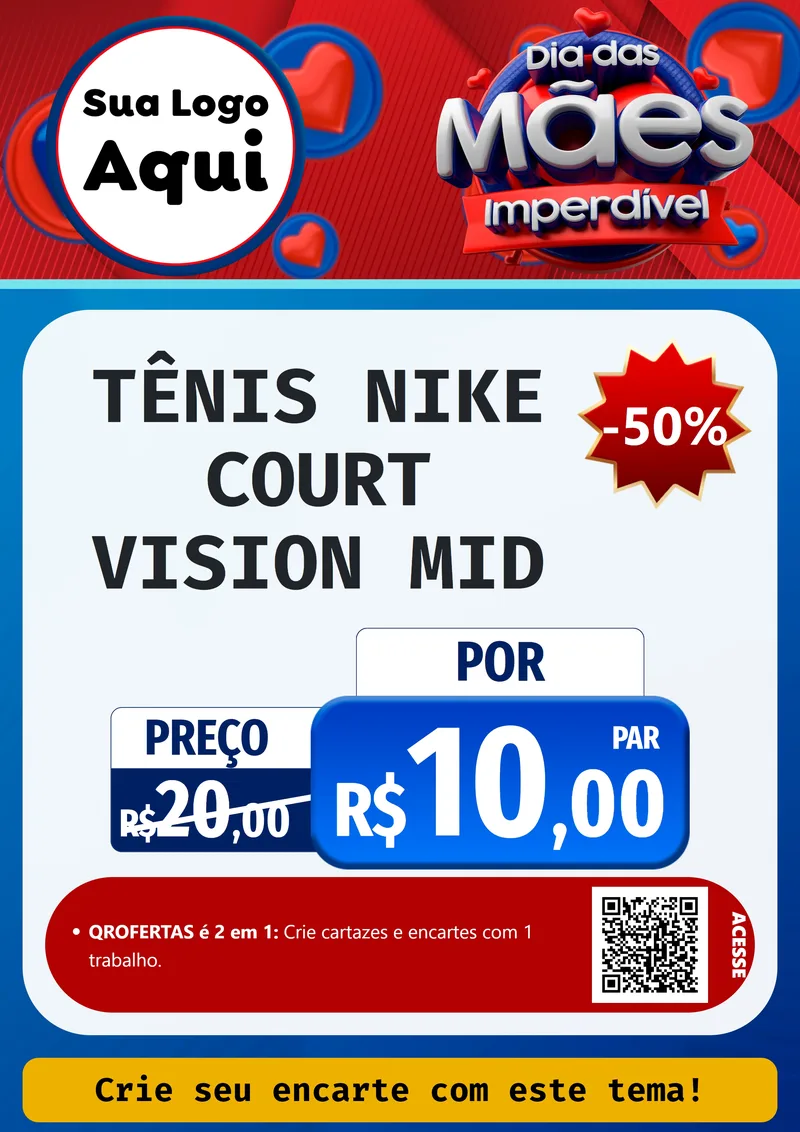 Modelo de Cartaz para Cartaz A4 Vertical com o tema Dia Das Mães Imperdível para Calçados