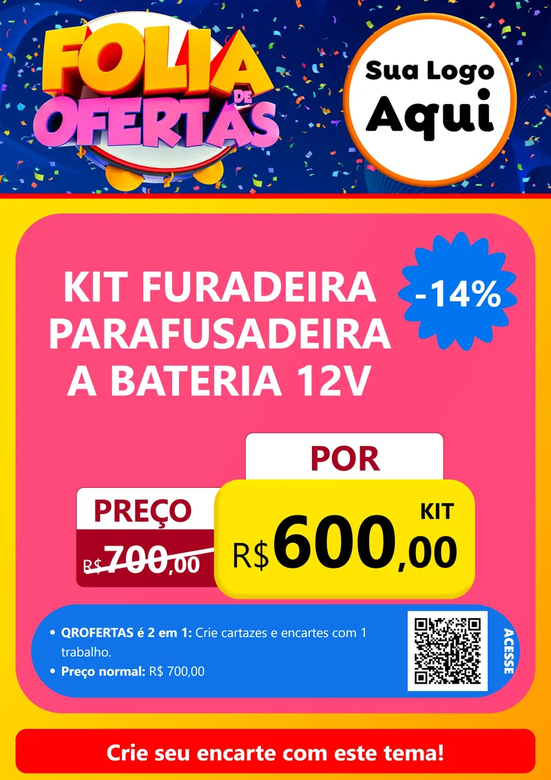 Modelo de Cartaz para Cartaz A4 Vertical com o tema Folia de Ofertas para Maquinas e Ferramentas