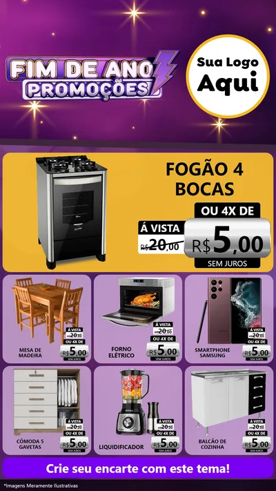 Modelo de Rede Social para Stories com o tema Fim de Ano Promoções para Móveis e Eletro