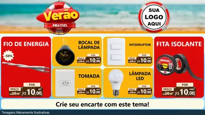 Modelo de TV para TV Horizontal com o tema Verão Imbatível para Materiais Elétricos