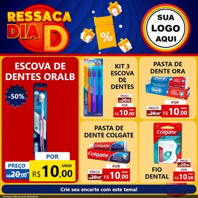 Modelo de Rede Social para Feed Facebook com o tema Ressaca Dia D para Higiene Pessoal