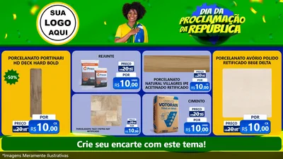 Modelo de TV para TV Horizontal com o tema Dia Da Proclamação Da República para Pisos e revestimentos
