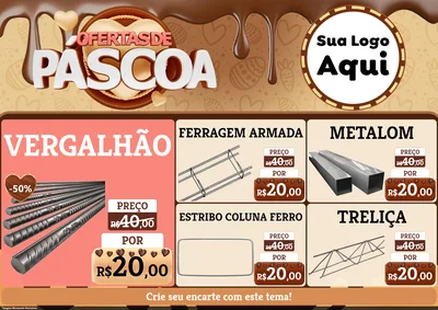 Modelo de Encarte para Encarte A4 Horizontal com o tema Ofertas de Páscoa para Ferragens