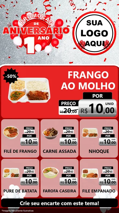 Modelo de Rede Social para Stories com o tema Promoção de Aniversário - 1 Ano para Restaurante