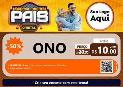 Modelo de Cartaz para Cartaz A4 Horizontal com o tema Especial Dia dos Pais para Óticas
