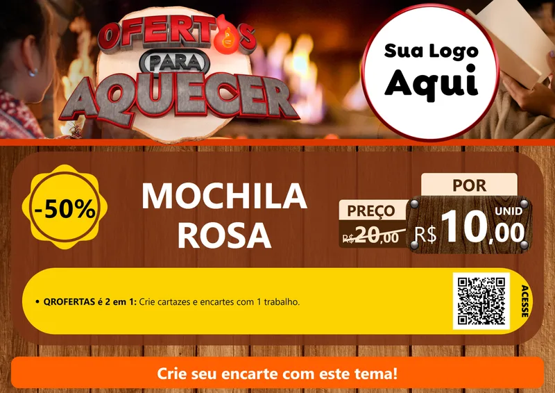Modelo de Cartaz para Cartaz A4 Horizontal com o tema Ofertas Para Aquecer para Papelaria