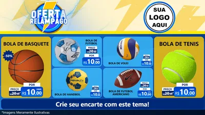 Modelo de TV para TV Horizontal com o tema Oferta Relâmpago para Artigos Esportivos