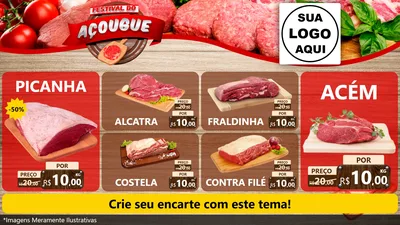 Modelo de TV para TV Horizontal com o tema Festival do Açougue para Açougue