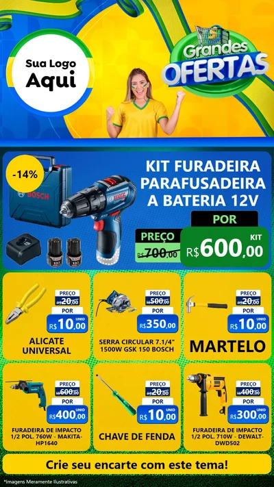 Modelo de Rede Social para Stories com o tema Grandes Ofertas para Maquinas e Ferramentas