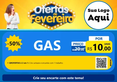 Modelo de Cartaz para Cartaz A4 Horizontal com o tema Ofertas de Fevereiro para Água e gás
