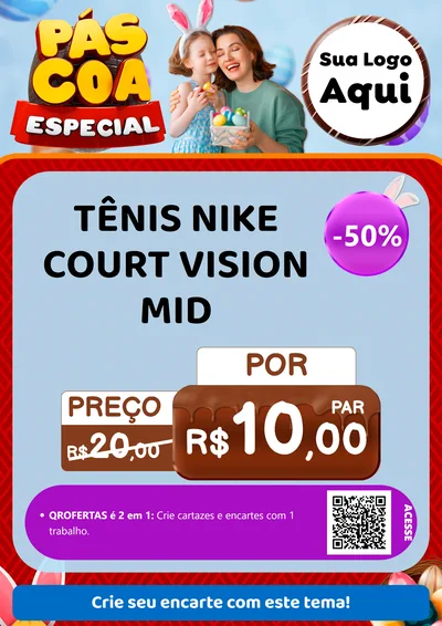 Modelo de Cartaz para Cartaz A4 Vertical com o tema Páscoa Especial para Calçados