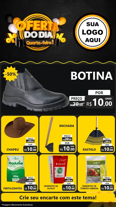 Modelo de Rede Social para Stories com o tema Oferta do Dia - Quarta Feira! para Agropecuária