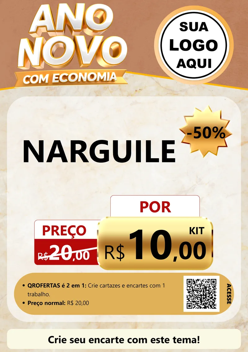 Modelo de Cartaz para Cartaz A4 Vertical com o tema Ano Novo Com Economia para Tabacaria