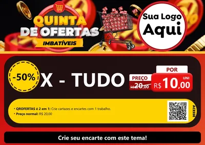 Modelo de Cartaz para Cartaz A4 Horizontal com o tema Quinta de Ofertas Imbatíveis para Hamburgueria