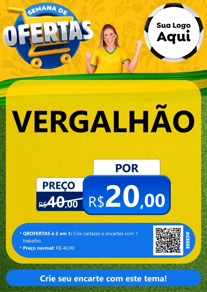 Modelo de Cartaz para Cartaz A4 Vertical com o tema Semana de Ofertas - Copa para Ferragens