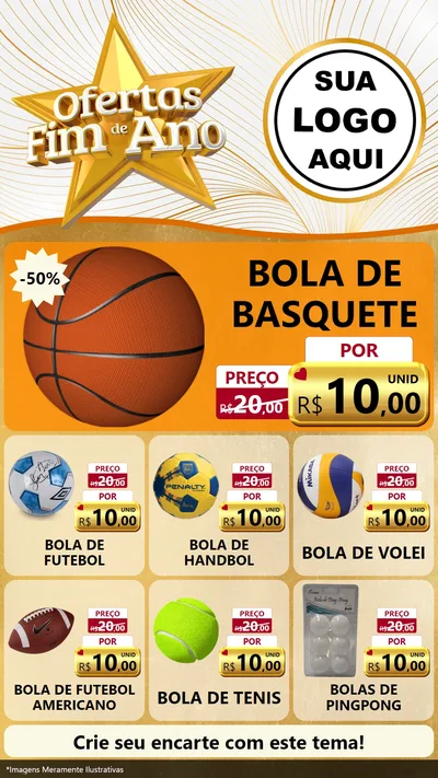 Modelo de Rede Social para Stories com o tema Ofertas Fim de Ano para Artigos Esportivos