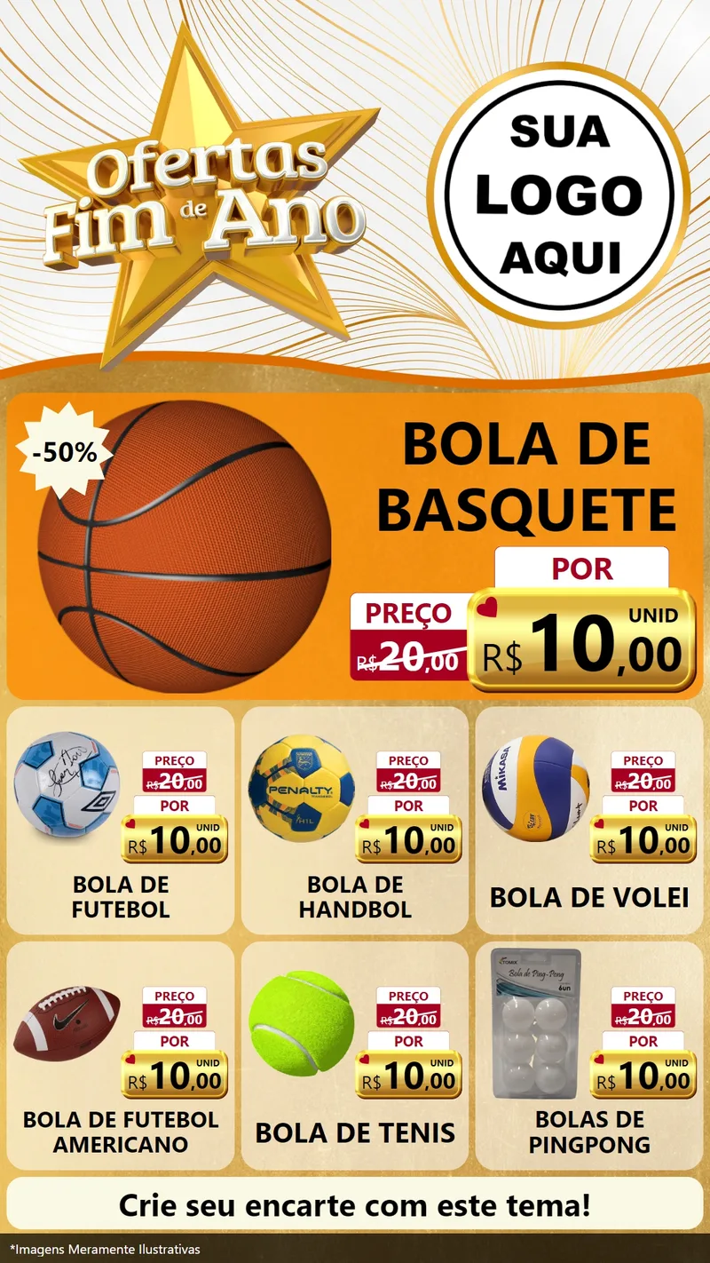 Modelo de Rede Social para Stories com o tema Ofertas Fim de Ano para Artigos Esportivos