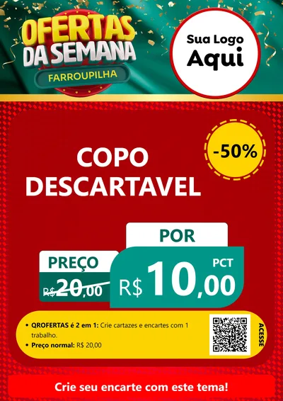 Modelo de Cartaz para Cartaz A4 Vertical com o tema Ofertas da Semana Farroupilha para Embalagens
