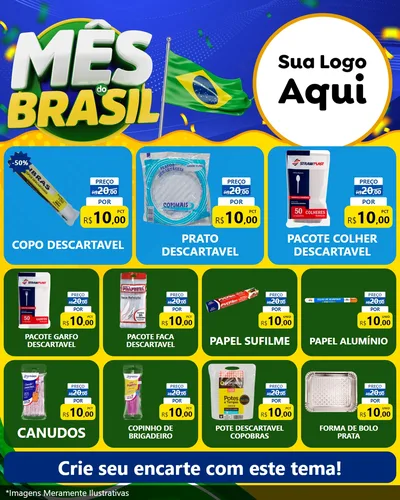 Modelo de Rede Social para Feed Instagram com o tema Mês do Brasil para Embalagens