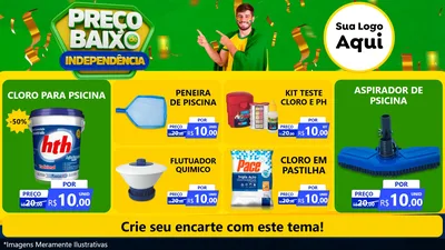 Modelo de TV para TV Horizontal com o tema Preço Baixo de Independência para Produtos para Piscina