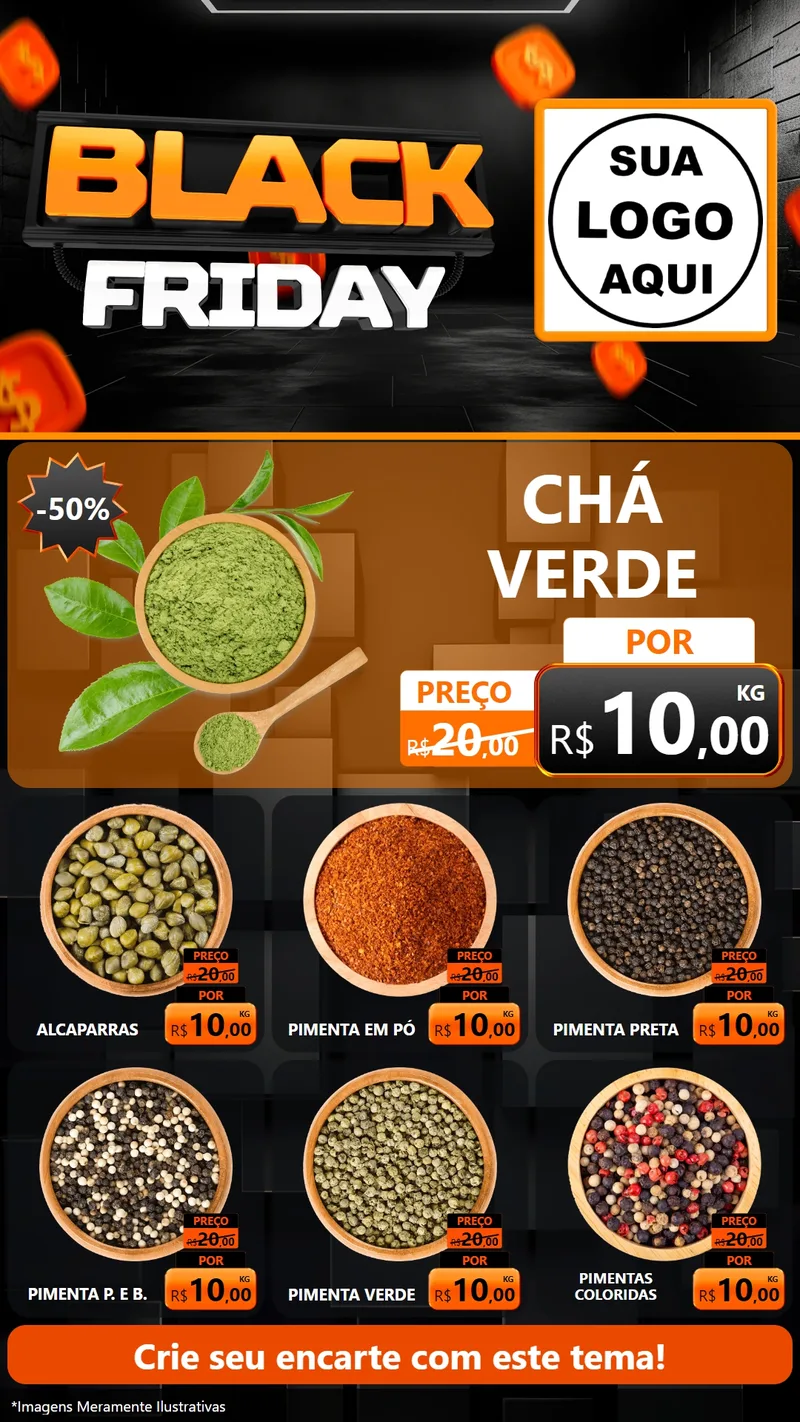 Modelo de Rede Social para Stories com o tema Black Friday para Produtos Naturais