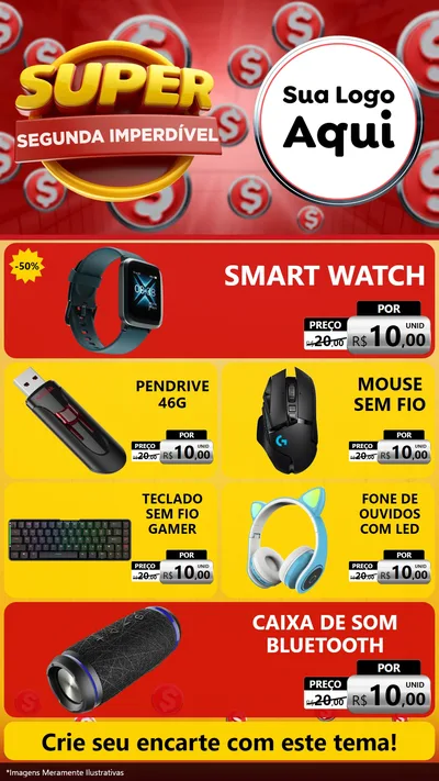 Modelo de TV para TV Vertical com o tema Super Segunda Imperdível para Informática